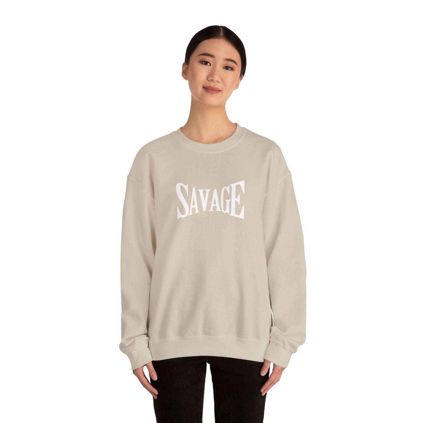 Savage Statement Crewneck Sweatshirt, Unisex Casual Wear, Trendy Gift for Friends, Comfortable Everyday Style, Perfect for Fall