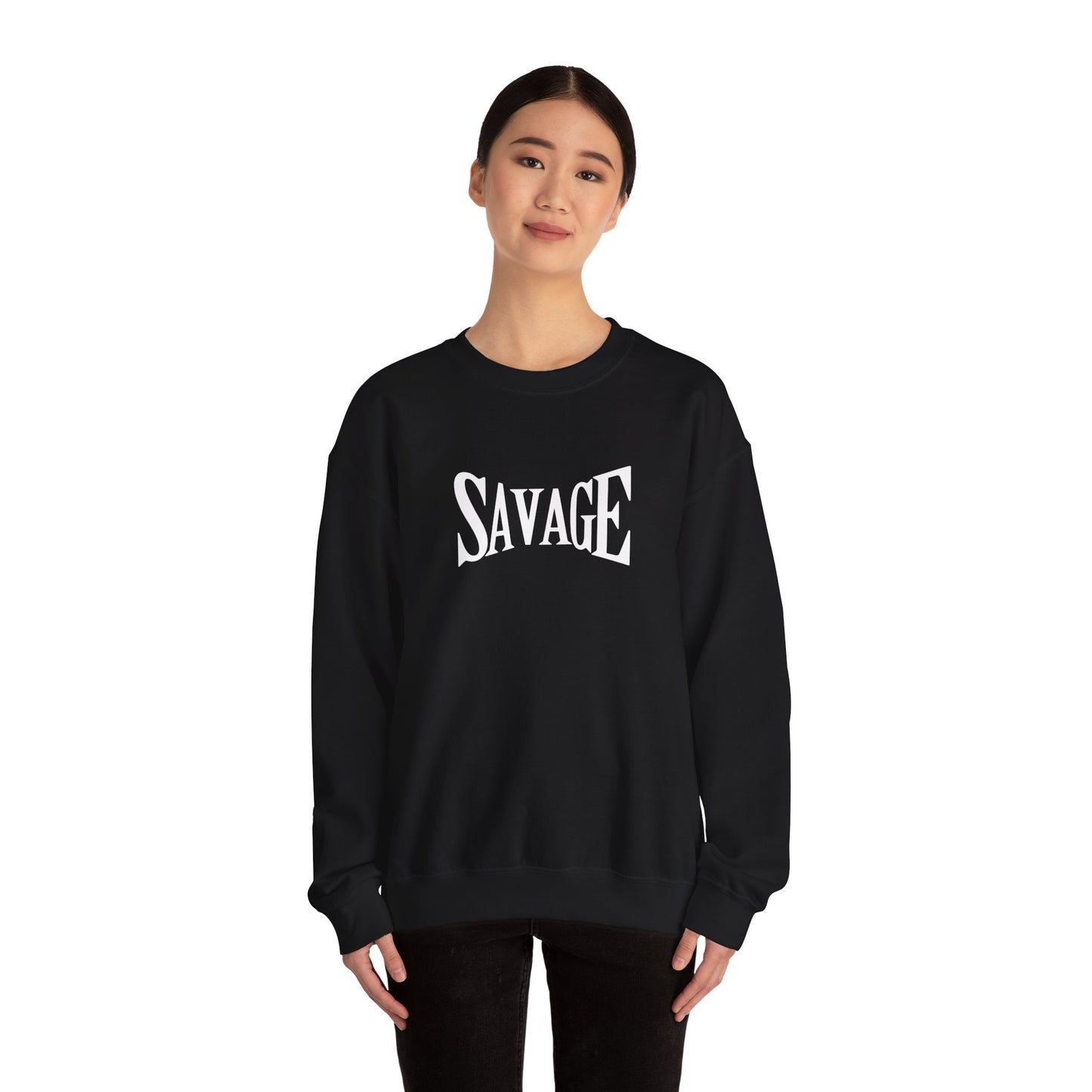 Savage Statement Crewneck Sweatshirt, Unisex Casual Wear, Trendy Gift for Friends, Comfortable Everyday Style, Perfect for Fall