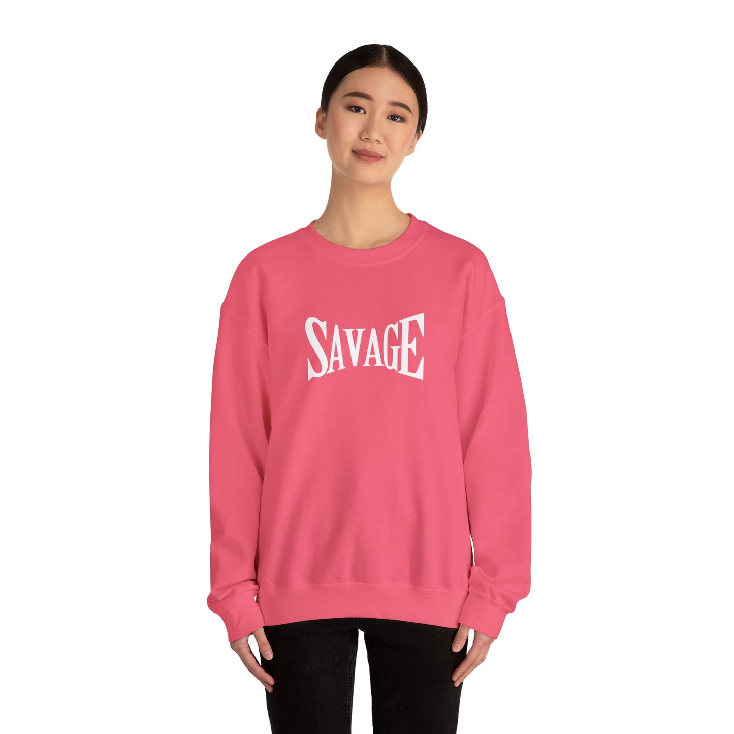 Savage Statement Crewneck Sweatshirt, Unisex Casual Wear, Trendy Gift for Friends, Comfortable Everyday Style, Perfect for Fall