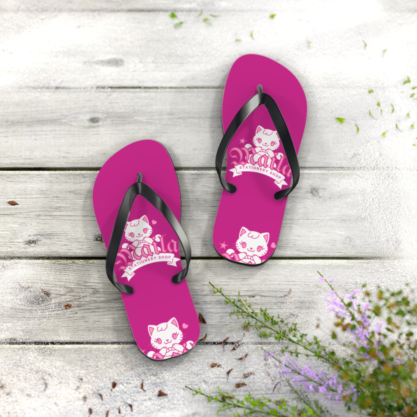 Cat-Themed Flip-Flops